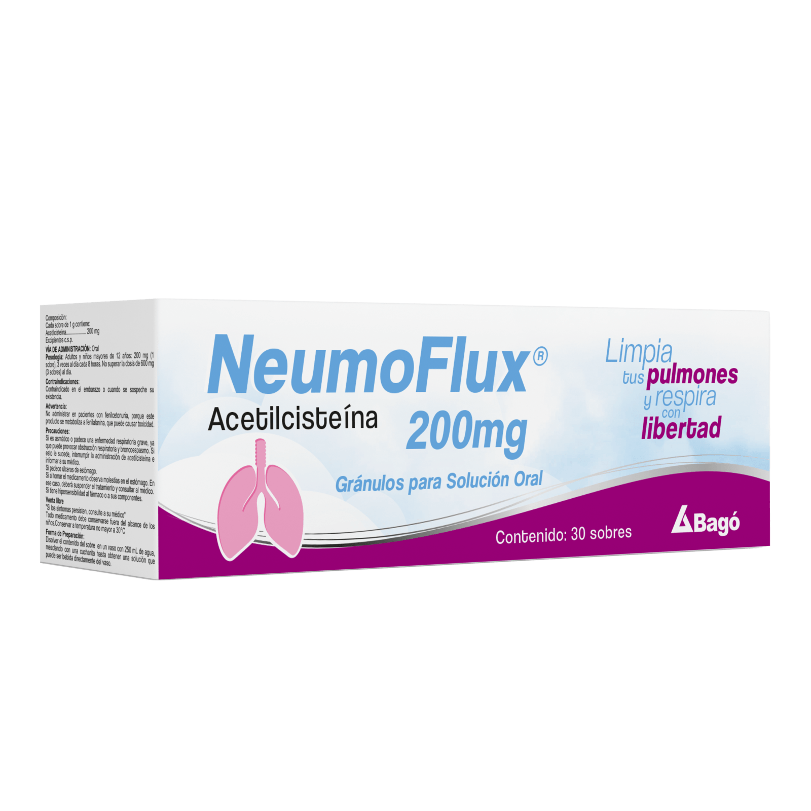 NEUMOFLUX 200MG SOB 1G X 30