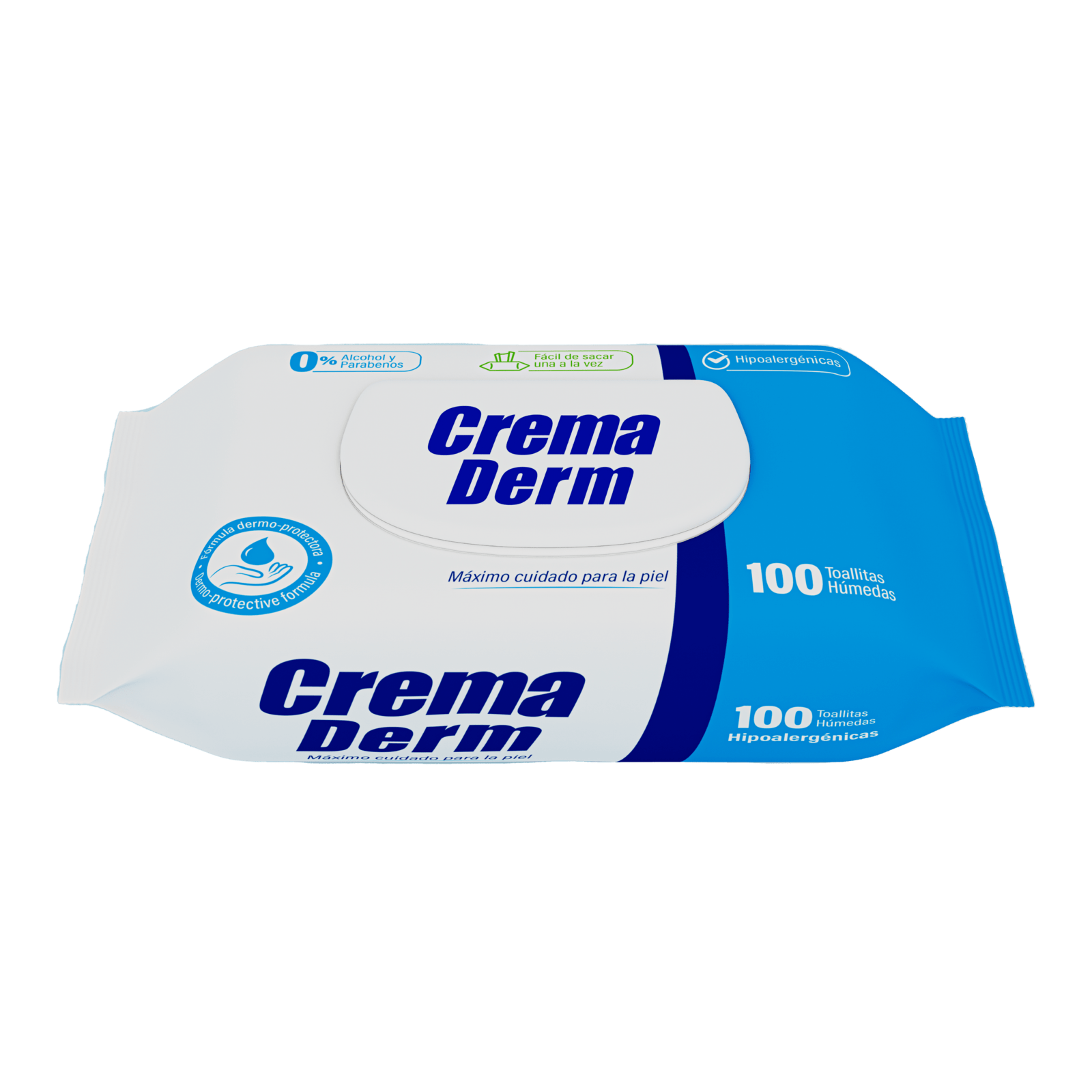 CREMA DERM TOALLITAS FLOWPACK X 100
