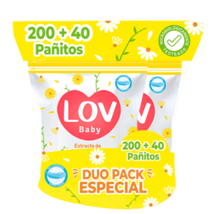 PAÑITOS BABY LOV MANZ X 120 DUOPACK