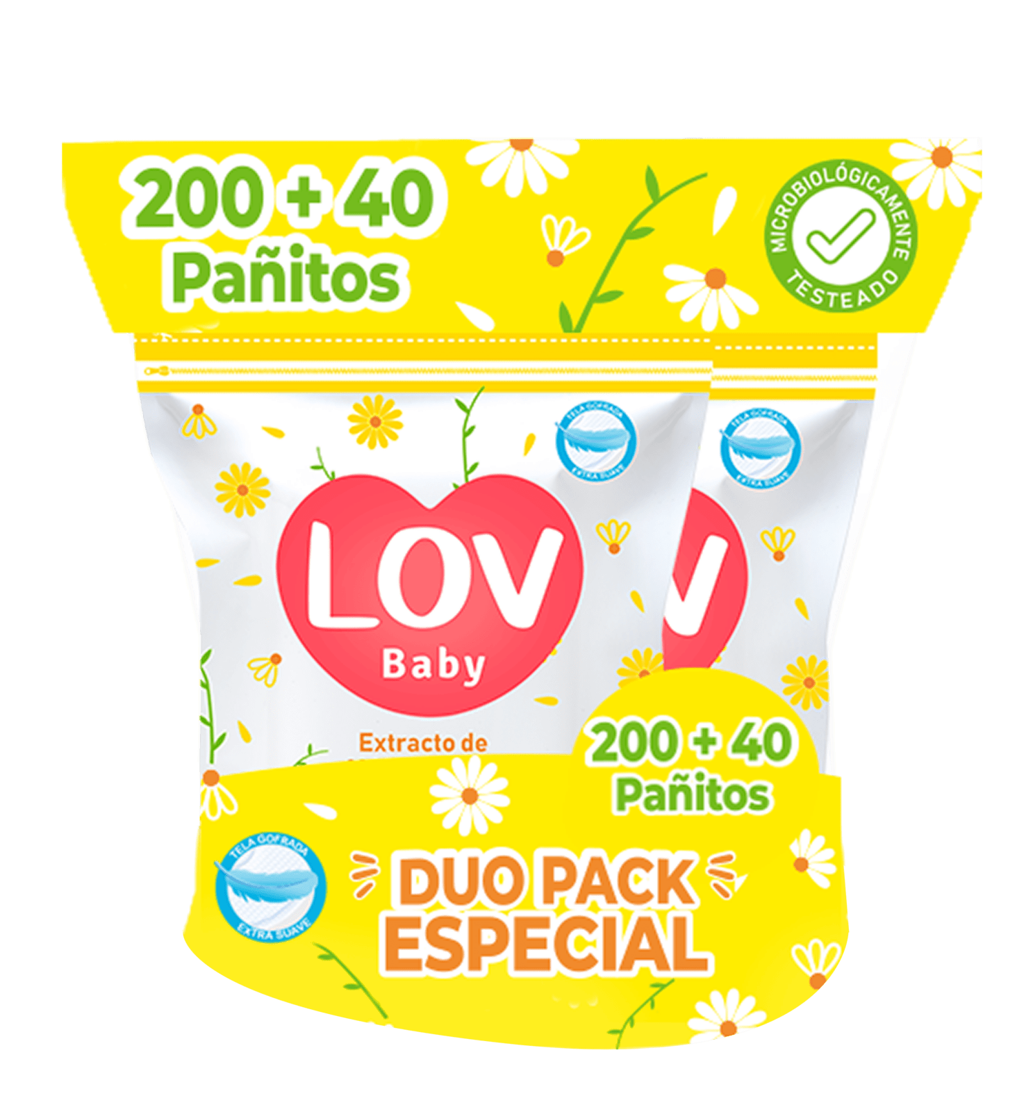 PAÑITOS BABY LOV MANZ X 120 DUOPACK