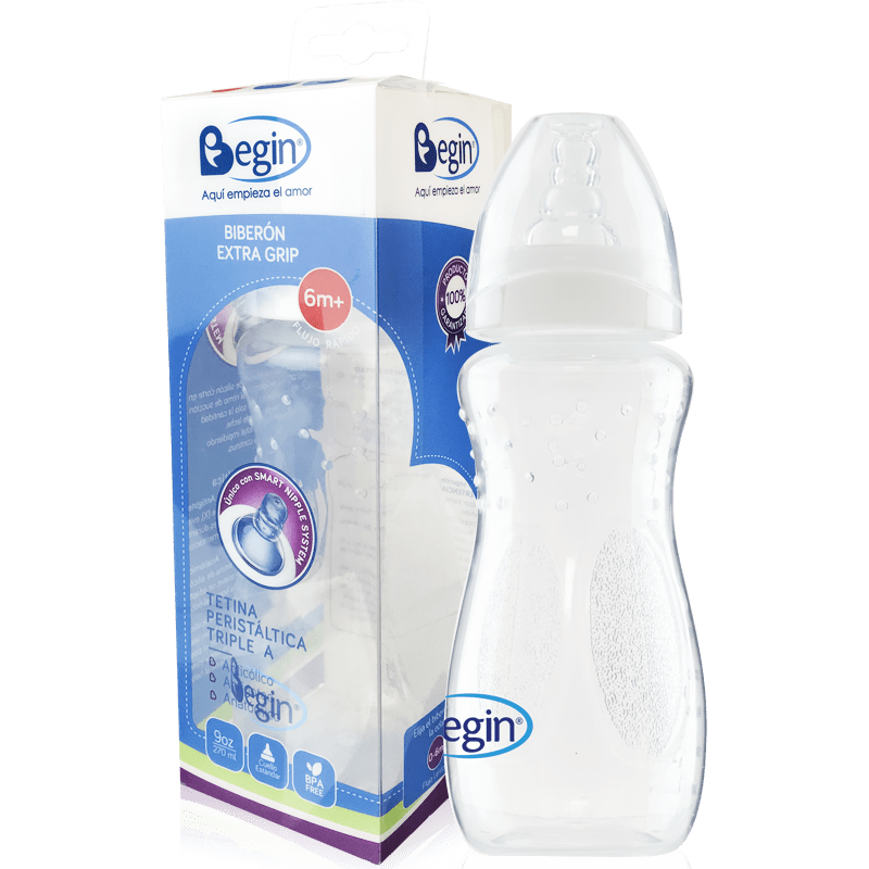 BIBERON EXTRA GRIP CUELLO ESTANDAR 9oz