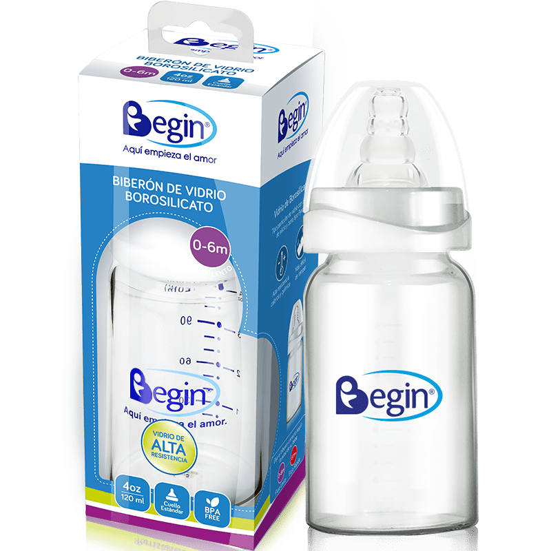 BIBERON DE VIDRIO BOROSILICATO CUELLO STANDAR 4OZ