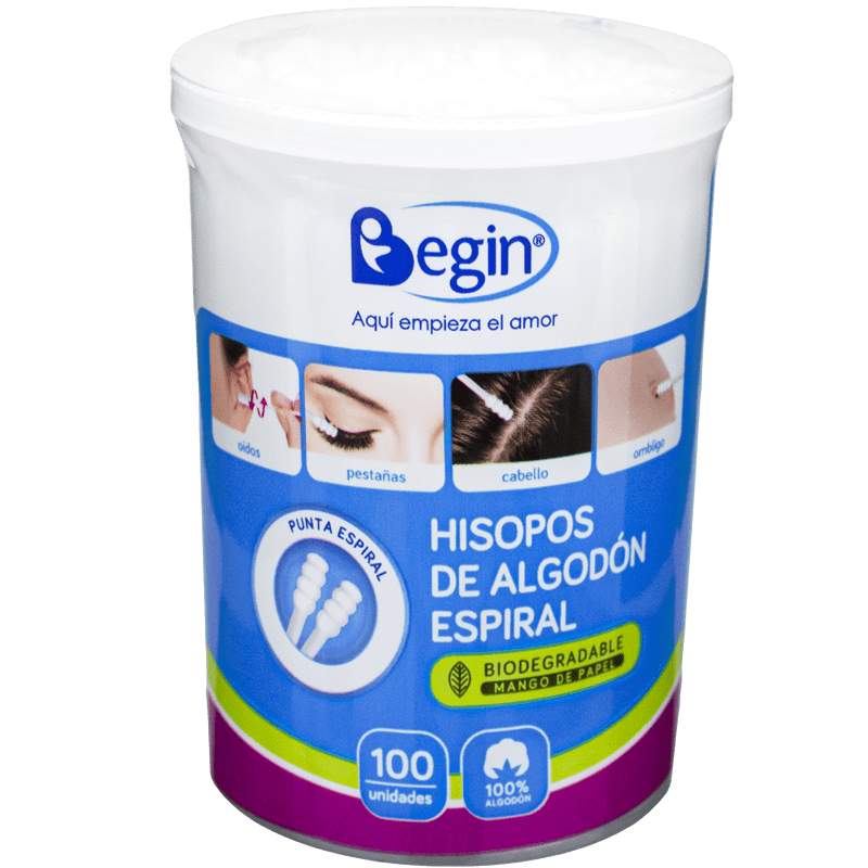 HISOPO PAPEL COSMETICO ECOLOGICO ESPIRAL X 100