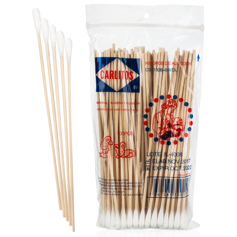 HISOPOS DE MADERA 6″ X 100