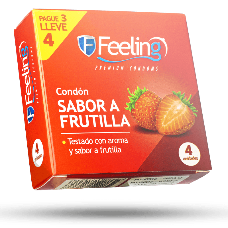 PRESERVATIVOS FEELING FRESA X 4