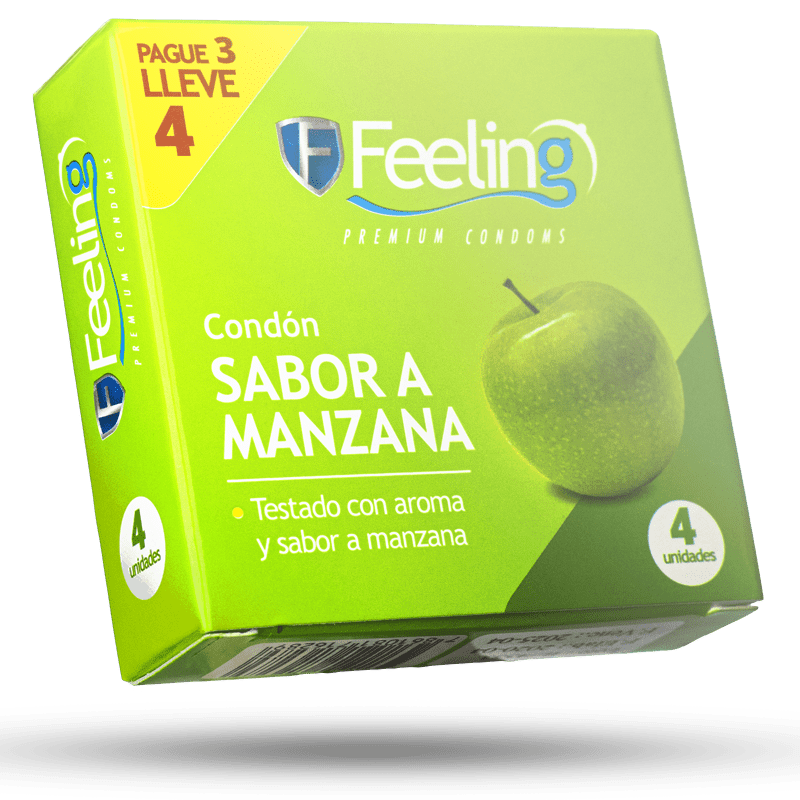 PRESERVATIVOS FEELING MANZANA X 4